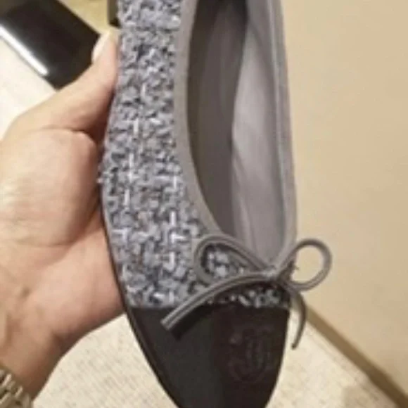 CHANEL | Shoes | Chanel Tweed Grosgrain Cap Toe Ballerina